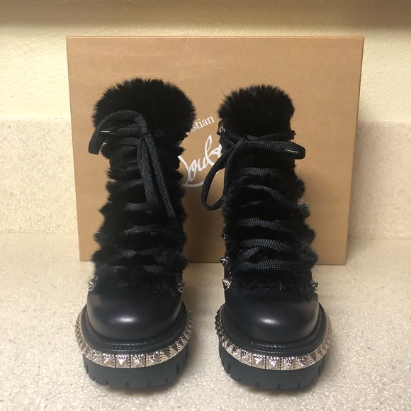 - Christian Louboutin Yeti Studded Boot Black 35 / 5 - Picture 4 of 14